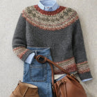 Grace | Women's Fair Isle Nordic Knit Relaxed Crew Neck Sweater