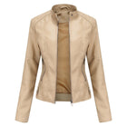 Madison | Women's Faux Leather Jacket Stand Collar Zip-Up Moto Jacket