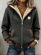 Lily | Women's Fleece-Lined Quilted Jacket Sherpa Zip-Up Hoodie