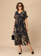 Madison | Women's Plus-Size V-Neck Chiffon Midi Formal Dress