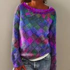 Sophie | Women's Relaxed-Fit Diamond Argyle Knit Sweater Jumper