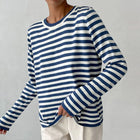 Rosie | Women's Relaxed-Fit Striped Long Sleeve Round Neck Sweater